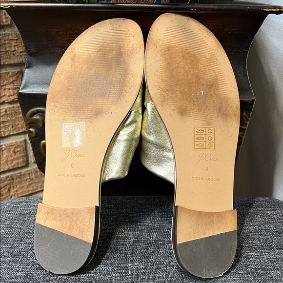 J. Crew Menorca padded twist-knot sandals in metallic gold leather  -8 - Picture 6 of 8
